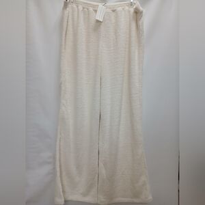 Yitty Womens "Pet Me Wide Leg" Pajama Pants 1X Cream
